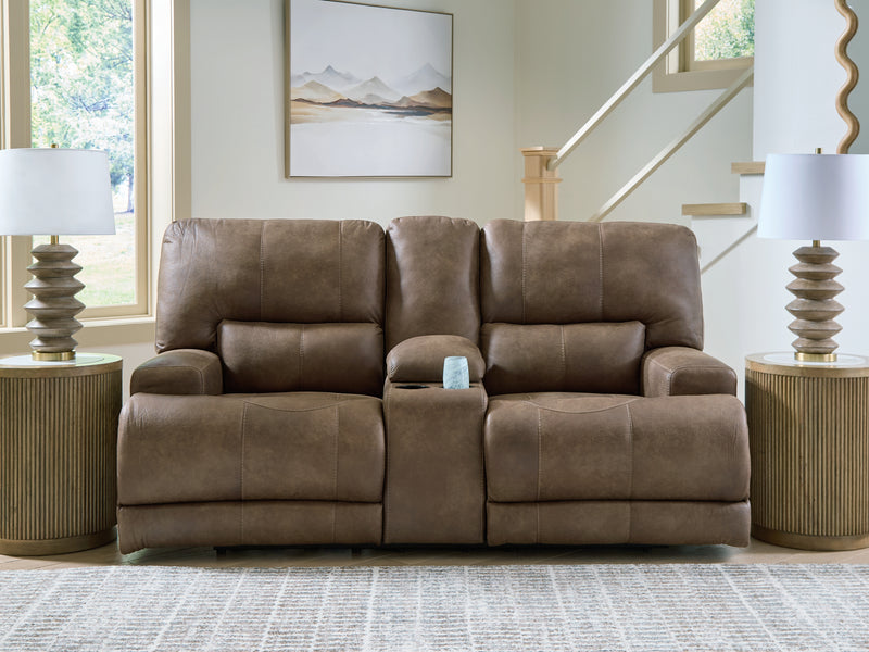 Lavish Furniture Outlet - Ashley Furniture - Beckley Place Living Room - PWR REC Loveseat/CON/ADJ HDRST / Earth - PC9180218