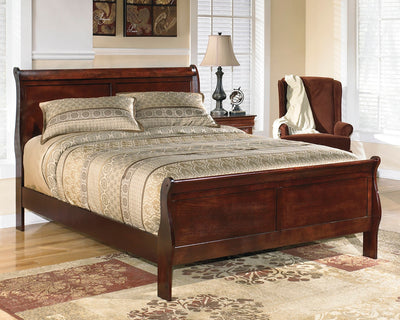 Lavish Furniture Outlet - Ashley Furniture - Alisdair Bedroom - King Sleigh Bed / Reddish Brown - B376B8