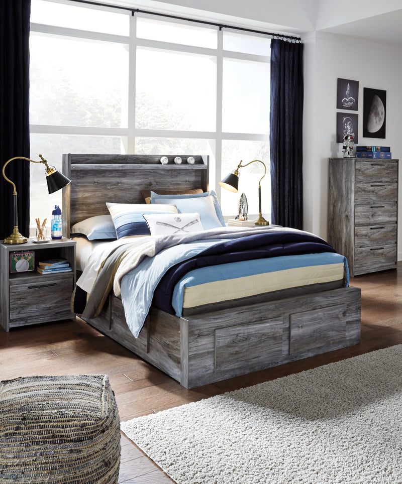 Lavish Furniture Outlet - Ashley Furniture - Baystorm Bedroom - Full Panel Bed with 6 Storage Drawers / Gray - B221B27