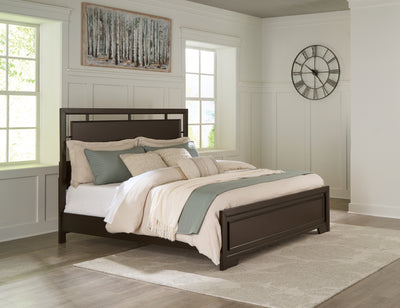 Lavish Furniture Outlet - Ashley Furniture - Covetown Bedroom - California King Panel Bed / Dark Brown - B441B9