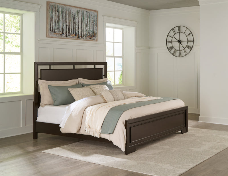 Lavish Furniture Outlet - Ashley Furniture - Covetown Bedroom - California King Panel Bed / Dark Brown - B441B9