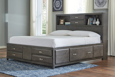 Lavish Furniture Outlet - Ashley Furniture - Caitbrook Bedroom - California King Storage Bed with 8 Drawers / Gray - B476B7