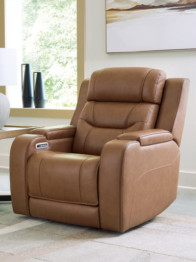 Lavish Furniture Outlet - Ashley Furniture - Knightington Living Room - Power Recliner w/Audio Seating / Caramel - PCU1160013A