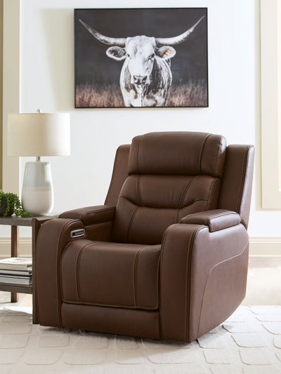 Lavish Furniture Outlet - Ashley Furniture - Knightington Living Room - PWR REC Sofa w/Audio Seating / Brown - PCU1160215A