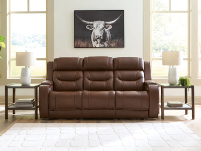 Lavish Furniture Outlet - Ashley Furniture - Knightington Living Room - PWR REC Sofa w/Audio Seating / Brown - PCU1160215A