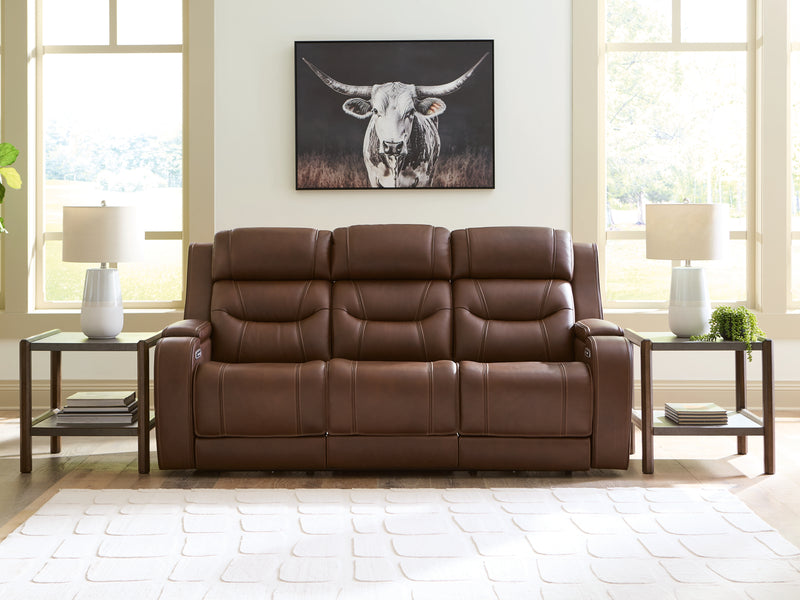 Lavish Furniture Outlet - Ashley Furniture - Knightington Living Room - PWR REC Sofa w/Audio Seating / Brown - PCU1160215A