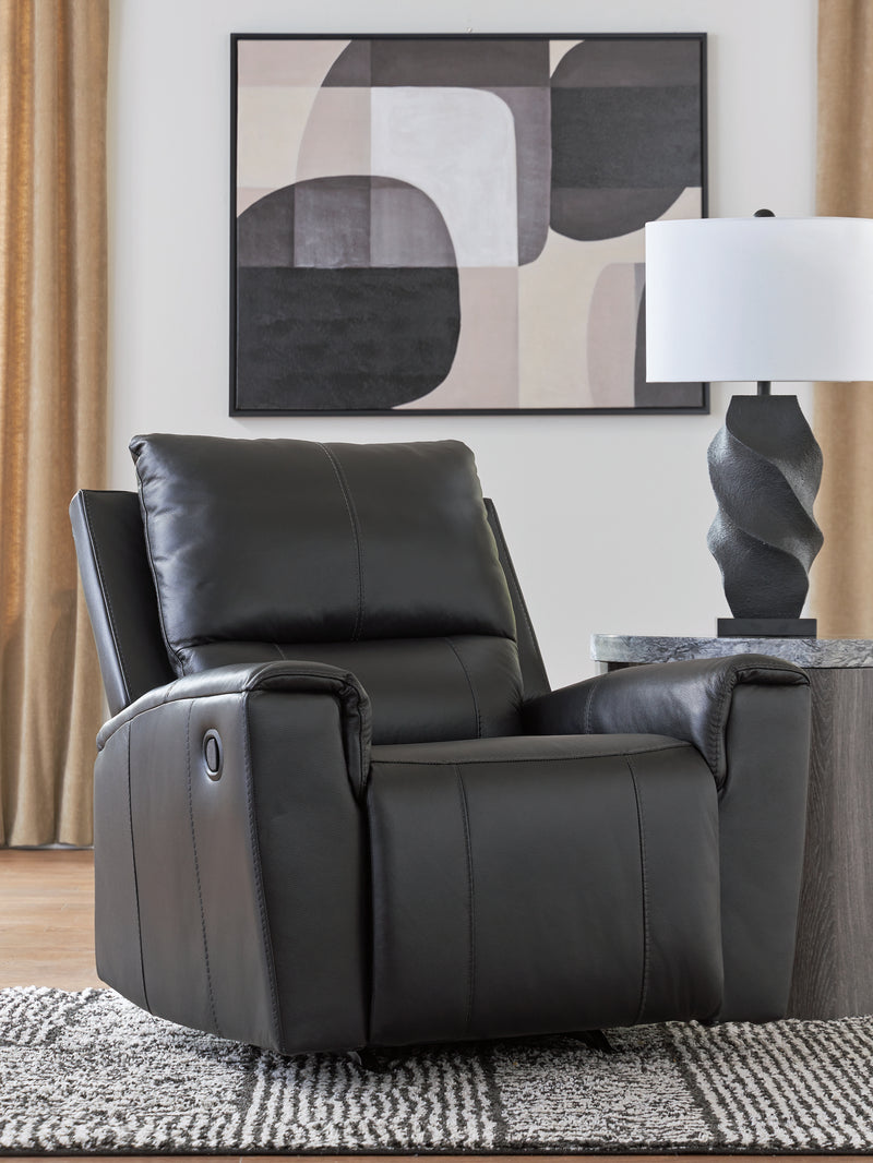 Lavish Furniture Outlet - Ashley Furniture - Glossmore Living Room - Rocker Recliner / Black - PCU1170025